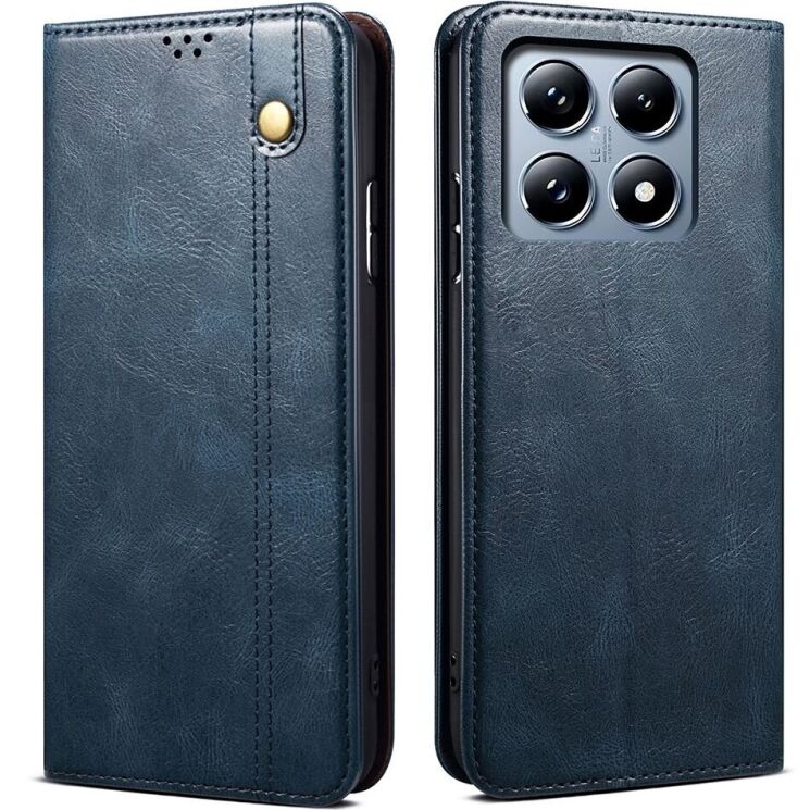 Защитный чехол UniCase Leather Wallet для Xiaomi 14T - Blue: фото 1 из 6