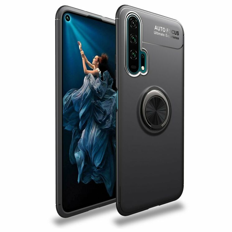 Захисний чохол UniCase Magnetic Ring для Huawei Honor 20 Pro - All Black: фото 1 з 9