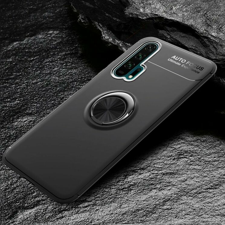 Захисний чохол UniCase Magnetic Ring для Huawei Honor 20 Pro - All Black: фото 2 з 9