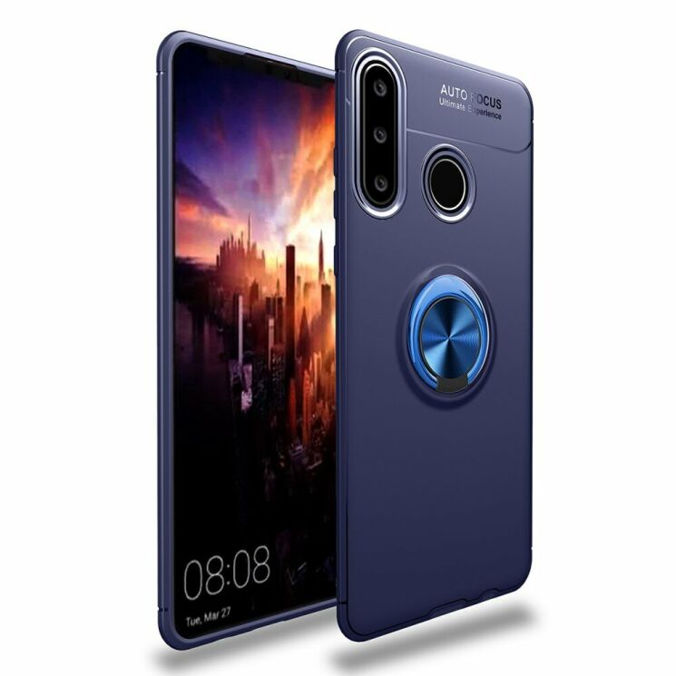 Защитный чехол UniCase Magnetic Ring для Huawei P40 Lite E - Blue: фото 1 из 14