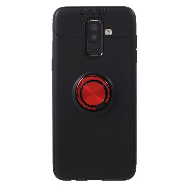 Защитный чехол UniCase Magnetic Ring для Samsung Galaxy J8 2018 (J810) - Black / Red: фото 1 из 7