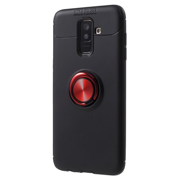 Защитный чехол UniCase Magnetic Ring для Samsung Galaxy J8 2018 (J810) - Black / Red: фото 2 из 7