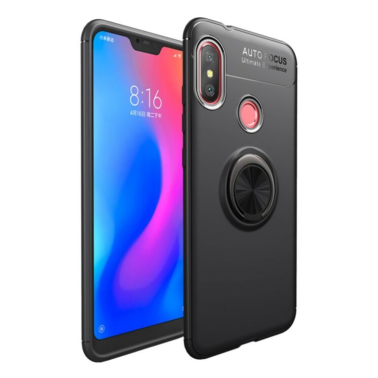 Защитный чехол UniCase Magnetic Ring для Xiaomi Redmi 6 Pro / Mi A2 Lite - All Black: фото 1 из 12