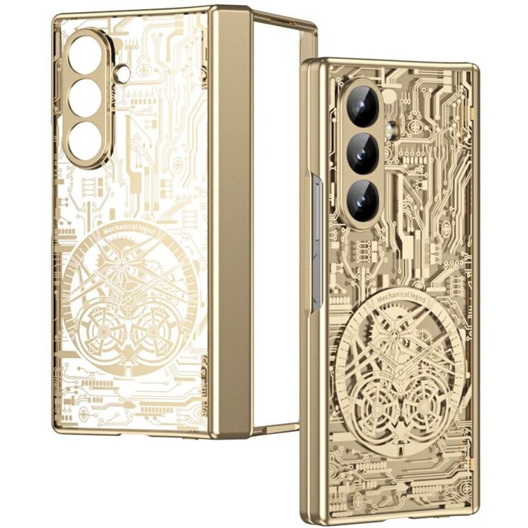 Защитный чехол UniCase Mechanical Legend для Samsung Galaxy Fold 8 Ultra - Gold: фото 2 из 13
