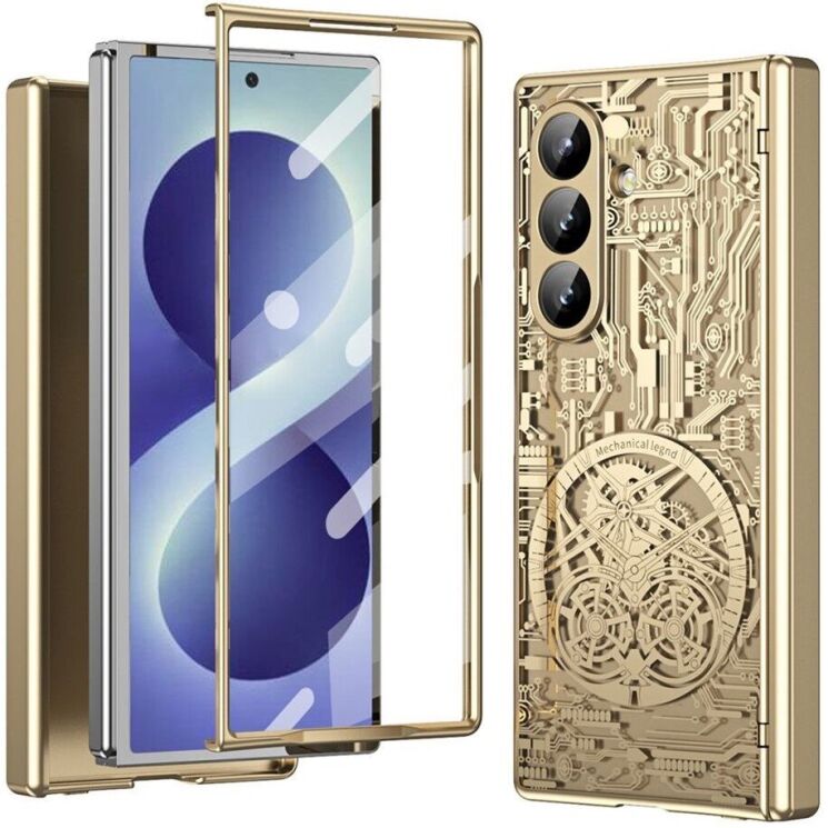 Защитный чехол UniCase Mechanical Legend для Samsung Galaxy Fold 8 Ultra - Gold: фото 1 из 13