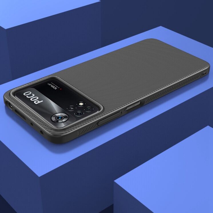 Защитный чехол UniCase Twill Soft для Xiaomi Poco X4 Pro - Black: фото 7 из 8
