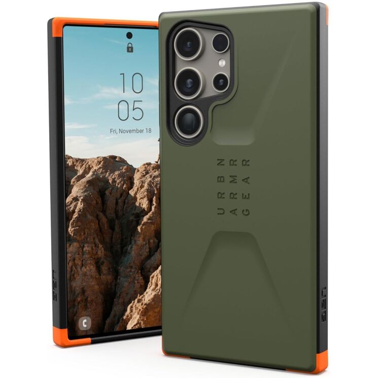 Защитный чехол URBAN ARMOR GEAR (UAG) Civilian для Samsung Galaxy S24 Ultra (S928) 214439117272 - Olive Drab: фото 1 из 12