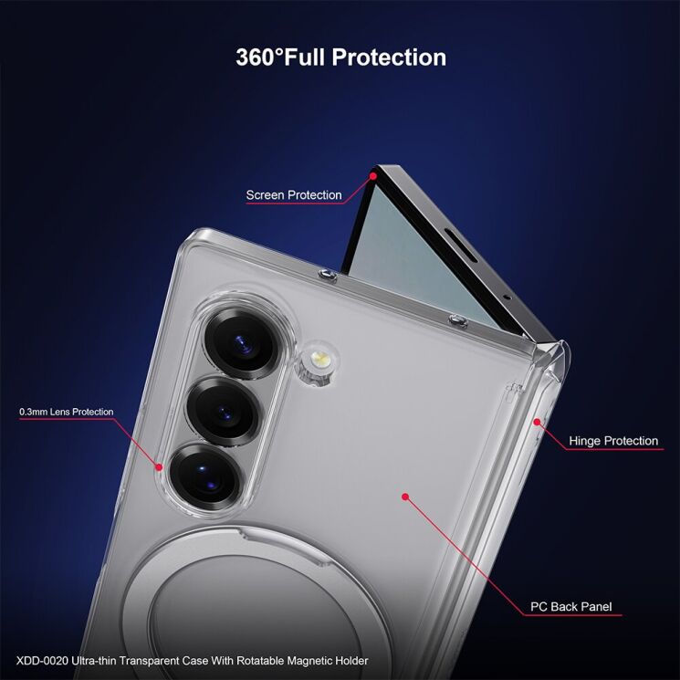 Захисний комплект XUNDD Air MagSafe для Samsung Galaxy Fold 7 - Transparent: фото 4 з 8