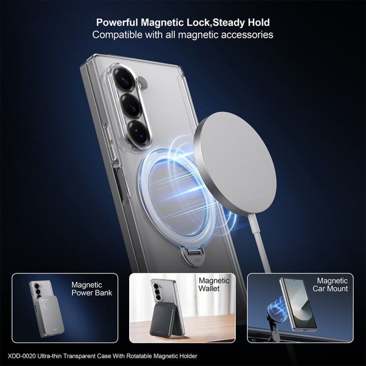 Захисний комплект XUNDD Air MagSafe для Samsung Galaxy Fold 7 - Transparent: фото 3 з 8