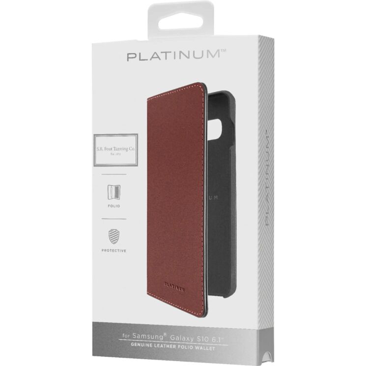 Защитный чехол Platinum Leather Wallet для Samsung Galaxy S10 (G973) - Brown: фото 6 из 6
