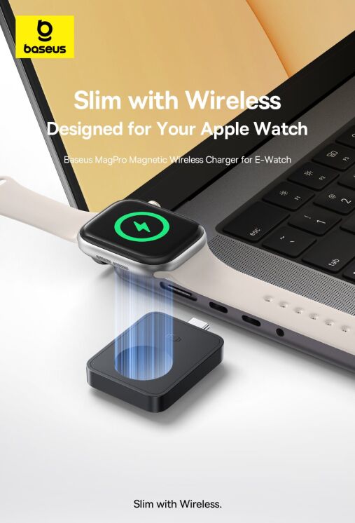 Беспроводное зарядное устройство Baseus MagPro (2.5W) для Apple Watch (P10264106123-00) - Black: фото 6 из 14