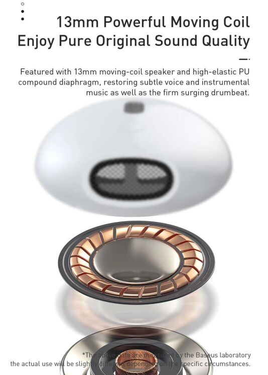 Бездротові навушники Baseus Encok True Wireless Earphones W04 (NGW04-02) - White: фото 12 з 24