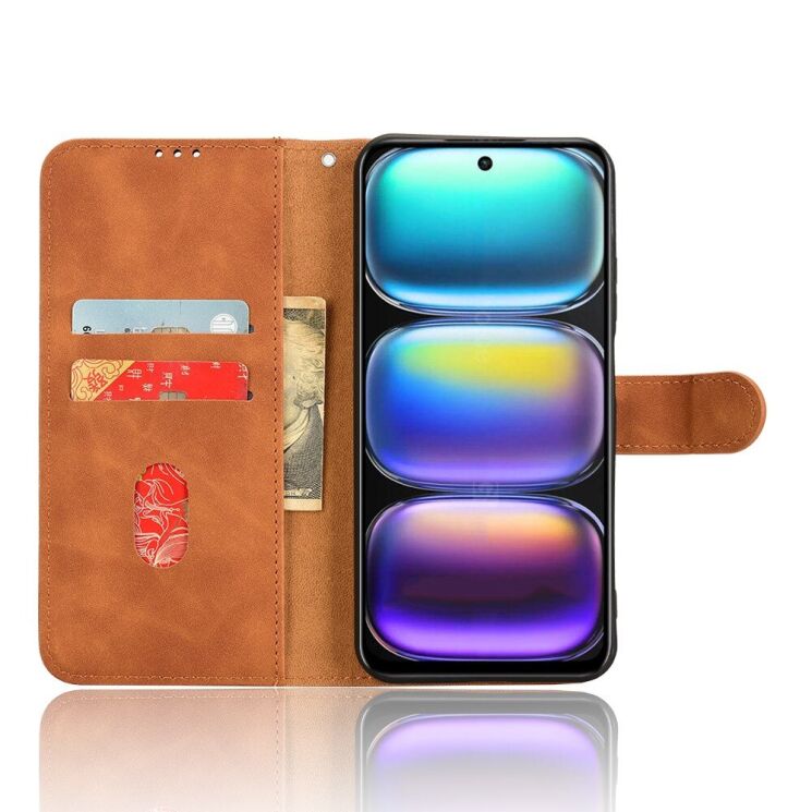 Чехол Deexe Classic Wallet для Infinix Hot 50 - Brown: фото 4 из 7