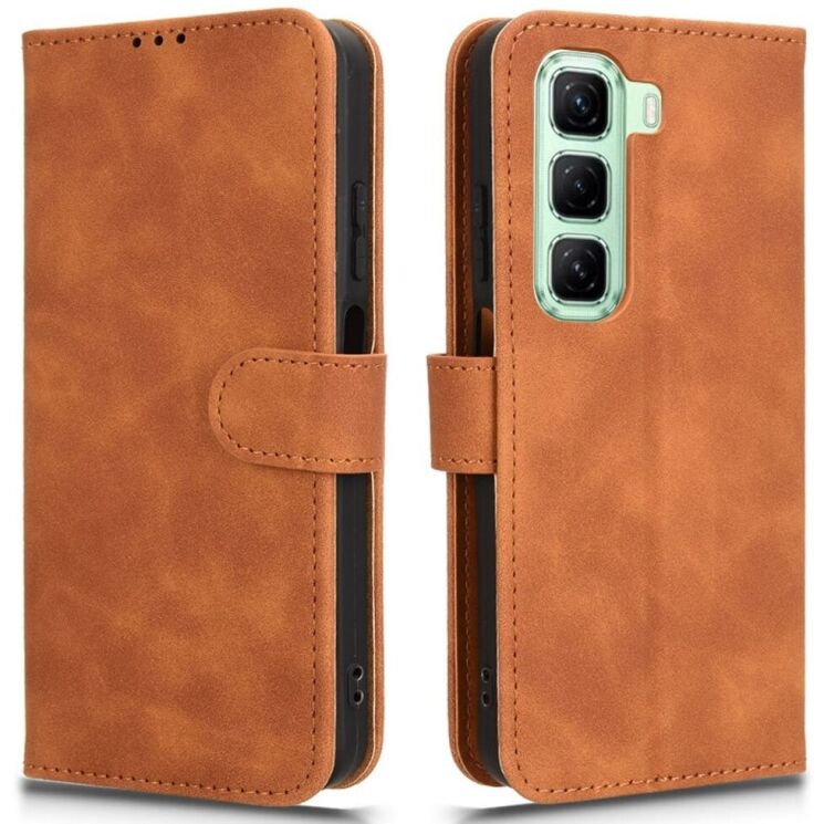 Чехол Deexe Classic Wallet для Infinix Hot 50 - Brown: фото 1 из 7