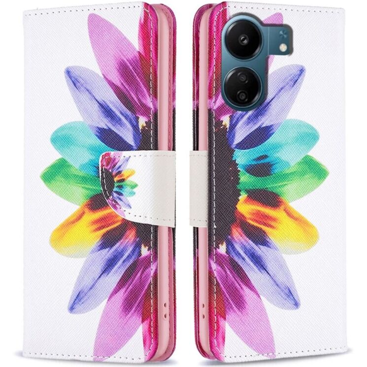 Чехол Deexe Life Style Wallet для Xiaomi Redmi 13C / Poco C65 - Sunflower: фото 1 из 6