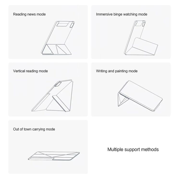 Чохол Deexe Origami Series для Xiaomi Pad 9 Pro Max - Black (431001B) Чохол Deexe Origami Series для Xiaomi Pad 9 Pro Max - Black: фото 16 з 16