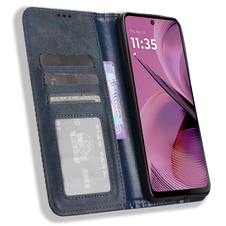 Чохол Deexe Retro Style для Motorola Moto G55 - Blue: фото 2 з 7