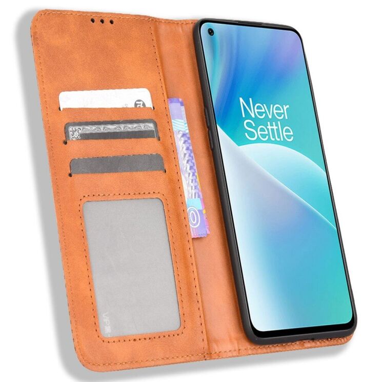 Чохол-книжка Deexe Retro Style для OnePlus Nord 2T - Brown: фото 2 з 7