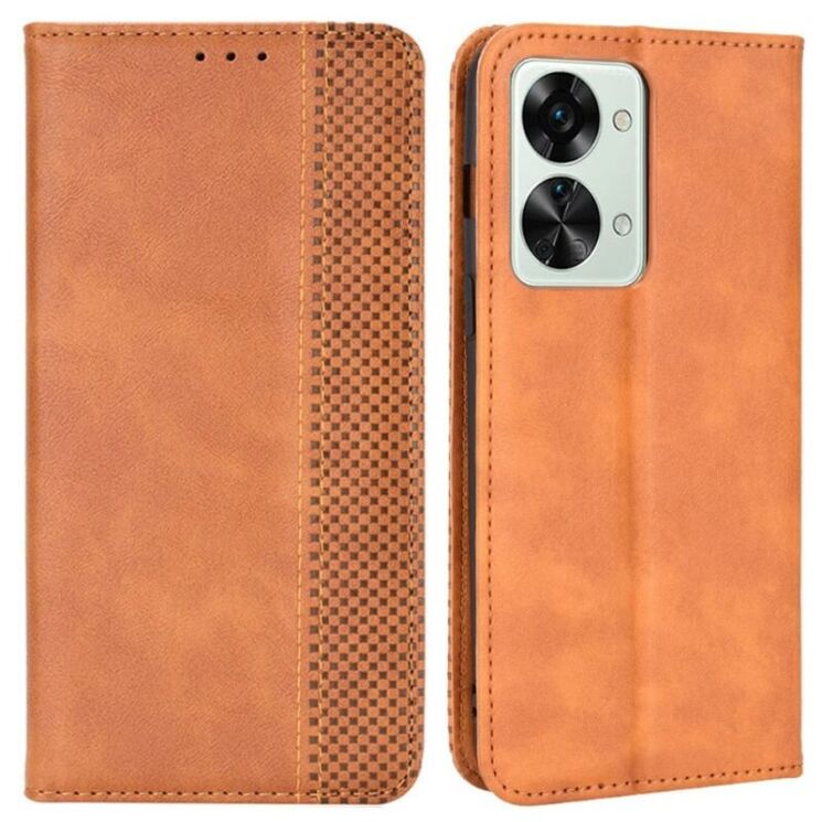 Чохол-книжка Deexe Retro Style для OnePlus Nord 2T - Brown: фото 1 з 7