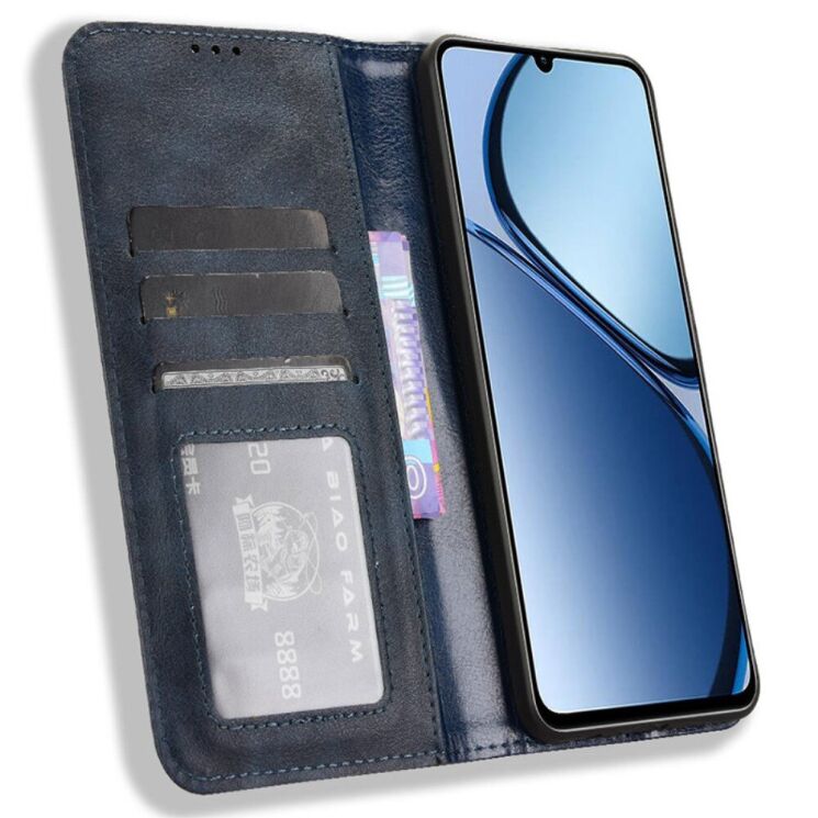 Чохол Deexe Retro Style для Realme C63 / C61 / Note 60x - Blue: фото 2 з 7