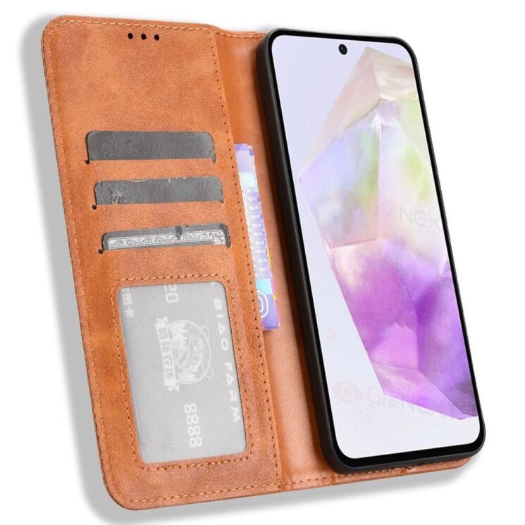 Чехол Deexe Retro Style для Samsung Galaxy A56 (A566) - Brown: фото 2 из 7