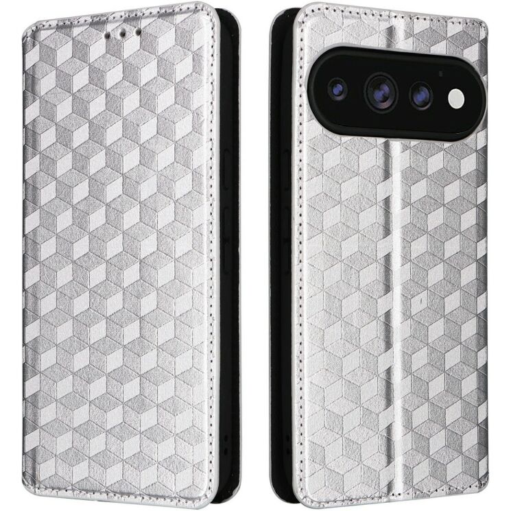 Чехол Deexe Rhombus Book для Google Pixel 11 Pro XL - Silver: фото 1 из 7