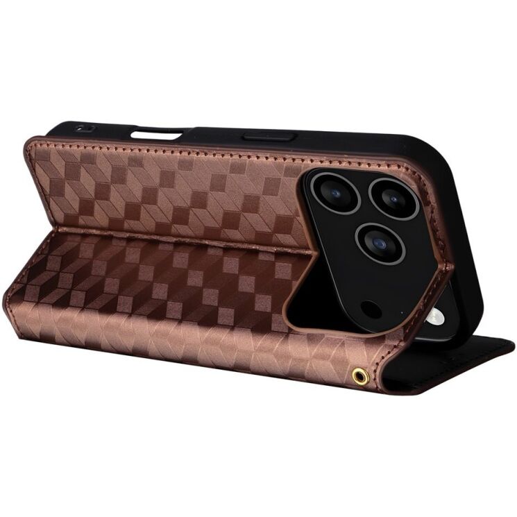 Чохол Deexe Rhombus Book для iPhone 18 Pro / 17 Pro - Brown (423620Z) Чохол Deexe Rhombus Book для iPhone 18 Pro / 17 Pro - Brown: фото 5 з 10