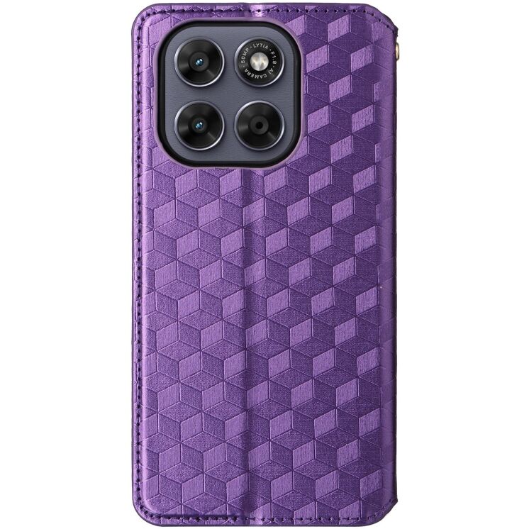 Чохол Deexe Rhombus Book для Motorola Moto G77 - Purple: фото 8 з 10
