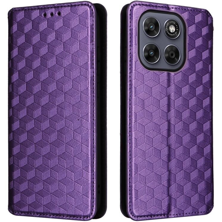 Чохол Deexe Rhombus Book для Motorola Moto G77 - Purple: фото 1 з 10