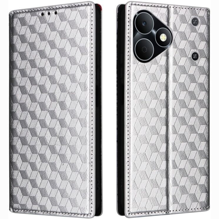Чохол Deexe Rhombus Book для Realme Note 80 - Silver (412403S) Чохол Deexe Rhombus Book для Realme Note 80 - Silver: фото 1 з 7