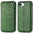 Чехол Deexe Rhombus Wallet для Apple iPhone 16e - Green (376412G)