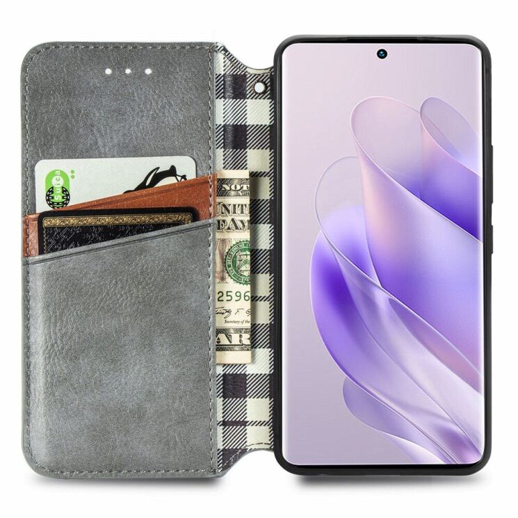 Чехол Deexe Rhombus Wallet для Infinix Zero 30 - Grey: фото 2 из 6
