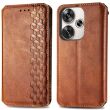 Чехол Deexe Rhombus Wallet для Xiaomi Poco F6 - Brown (355045Z)