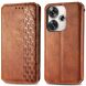 Чехол Deexe Rhombus Wallet для Xiaomi Poco F6 - Brown (355045Z). Фото 1 из 9