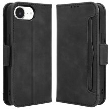 Чехол-книжка с кармашками Deexe Wallet Stand для iPhone 16e - Black: фото 1 из 7
