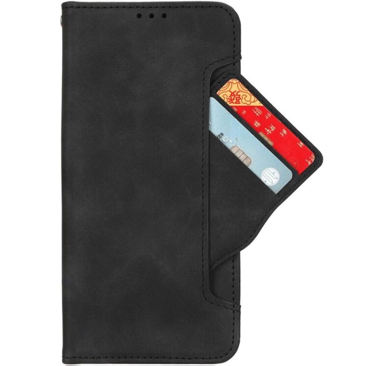 Чехол-книжка с кармашками Deexe Wallet Stand для iPhone 16e - Black: фото 2 из 7