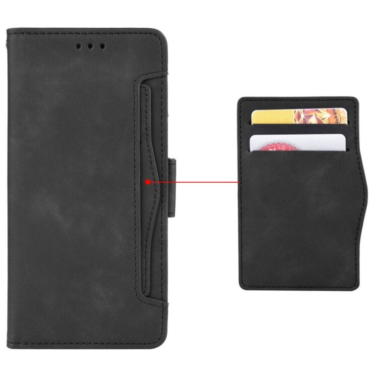 Чехол-книжка с кармашками Deexe Wallet Stand для iPhone 16e - Black: фото 6 из 7