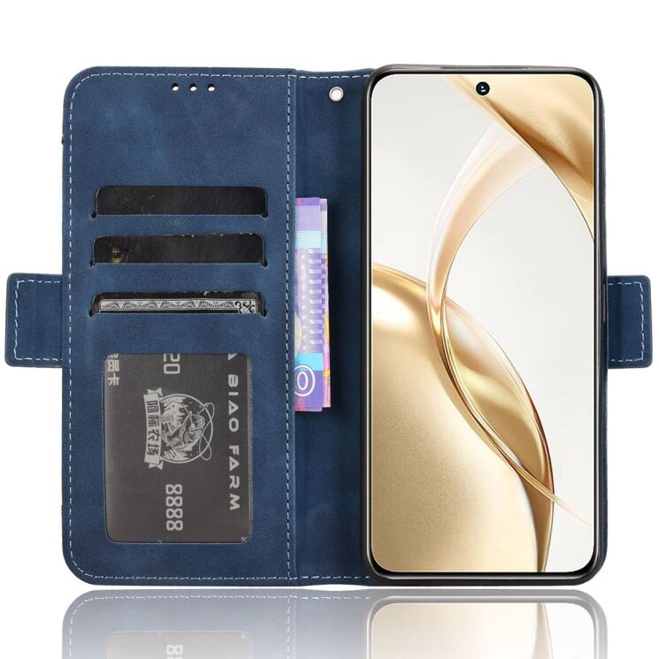Чохол-книжка з кишеньками Deexe Wallet Stand для Honor 200 - Blue: фото 3 з 7
