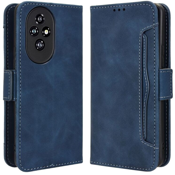 Чохол-книжка з кишеньками Deexe Wallet Stand для Honor 200 - Blue: фото 1 з 7