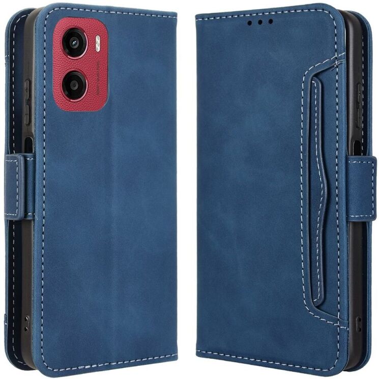Чохол Deexe Wallet Stand для Motorola Moto G05 / Moto E15 - Blue: фото 1 з 7