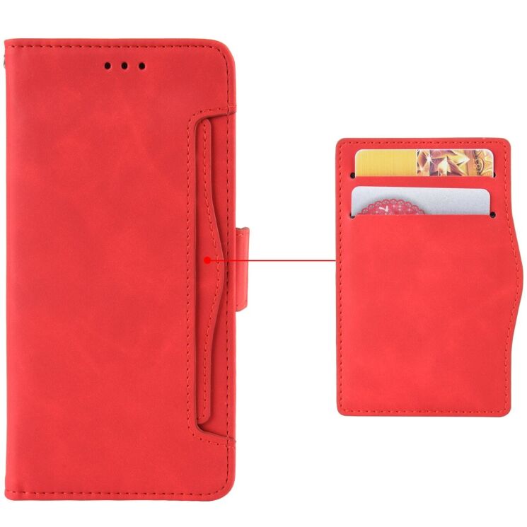 Чохол Deexe Wallet Stand для Motorola Moto G56 - Red: фото 2 з 14