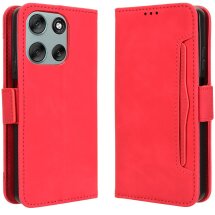 Чохол Deexe Wallet Stand для Motorola Moto G56 - Red: фото 1 з 14