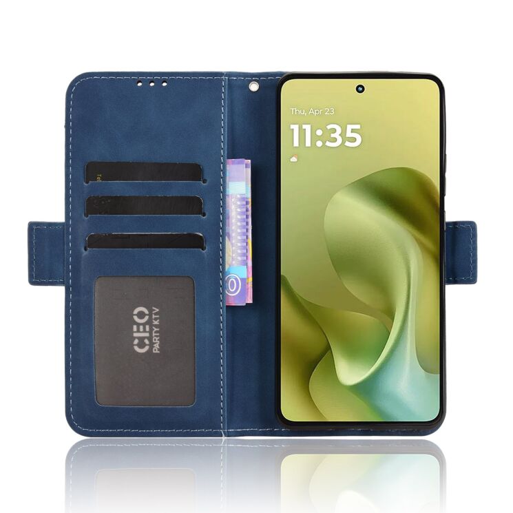 Чохол Deexe Wallet Stand для Motorola Moto G86 - Blue: фото 6 з 13