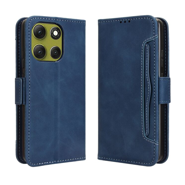 Чохол Deexe Wallet Stand для Motorola Moto G86 - Blue: фото 1 з 13