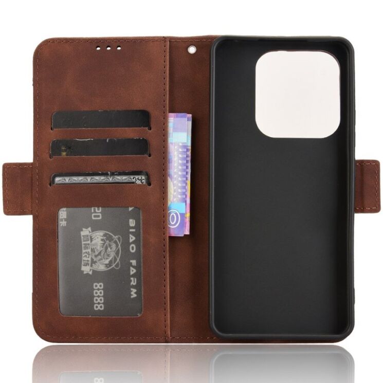 Чехол Deexe Wallet Stand для Xiaomi Redmi Note 14 5G - Brown: фото 7 из 7