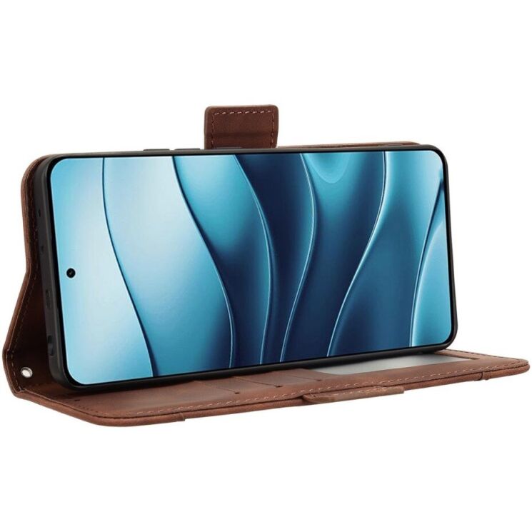 Чехол Deexe Wallet Stand для Xiaomi Redmi Note 14 5G - Brown: фото 5 из 7