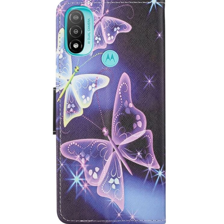 Чехол-книжка Deexe Color Wallet для Motorola Moto E20 / E40 - Sparkling Butterflies: фото 3 из 7