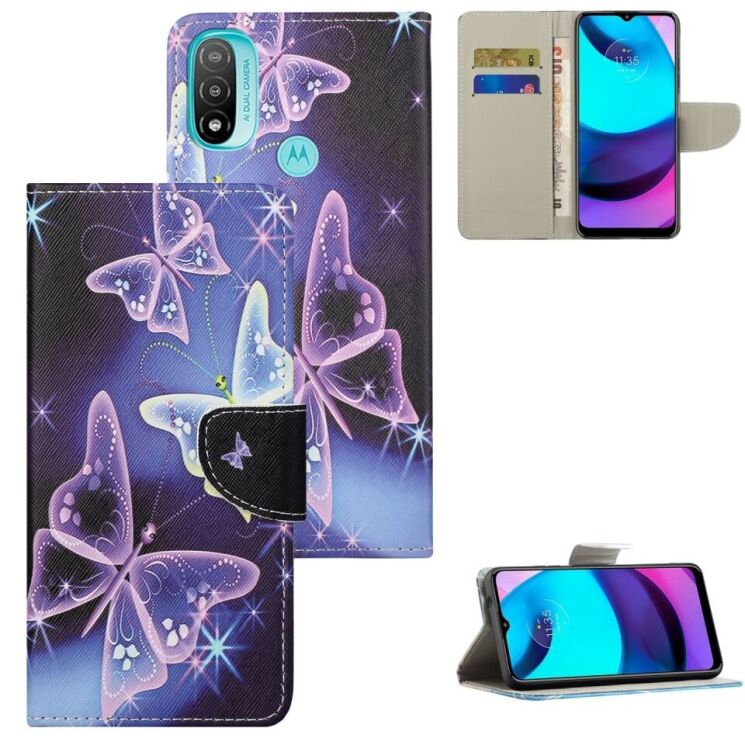 Чехол-книжка Deexe Color Wallet для Motorola Moto E20 / E40 - Sparkling Butterflies: фото 7 из 7