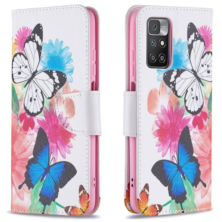Чехол-книжка Deexe Color Wallet для Xiaomi Redmi 10 / 10 (2022) / 10 Prime - Two Butterflies: фото 2 из 8