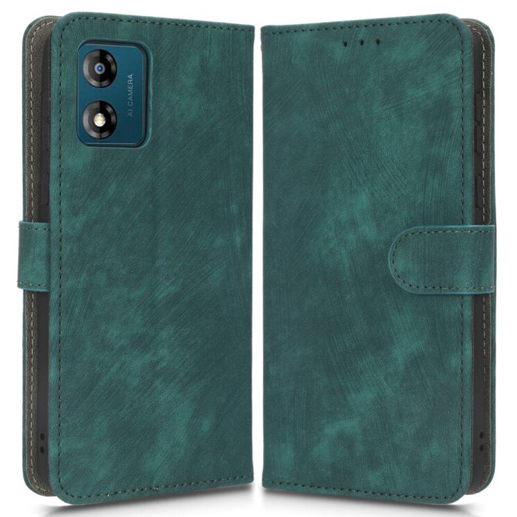 Чехол-книжка Deexe Delta Wallet для Motorola Moto E13 - Green: фото 1 из 6